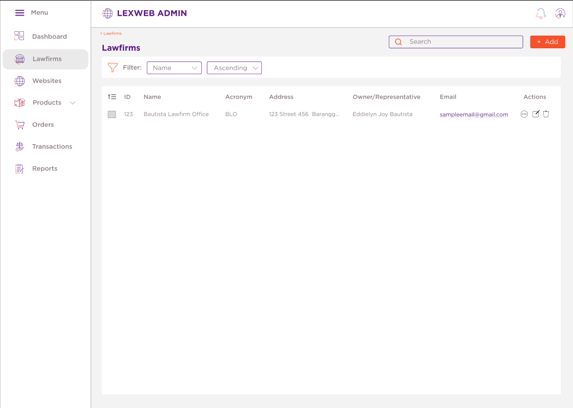LexWeb Admin Dashboard